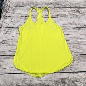 Lululemon Bright Yellow Racerback Tank Top With Scalloped Edges Size ~8